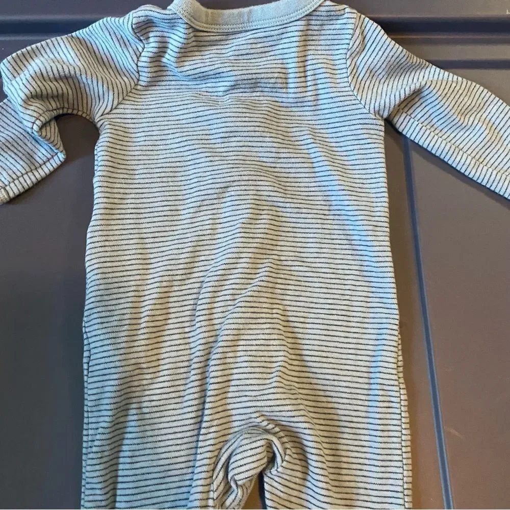 Carter's 9 Months Boys Truck Blue Striped Baby Onesie